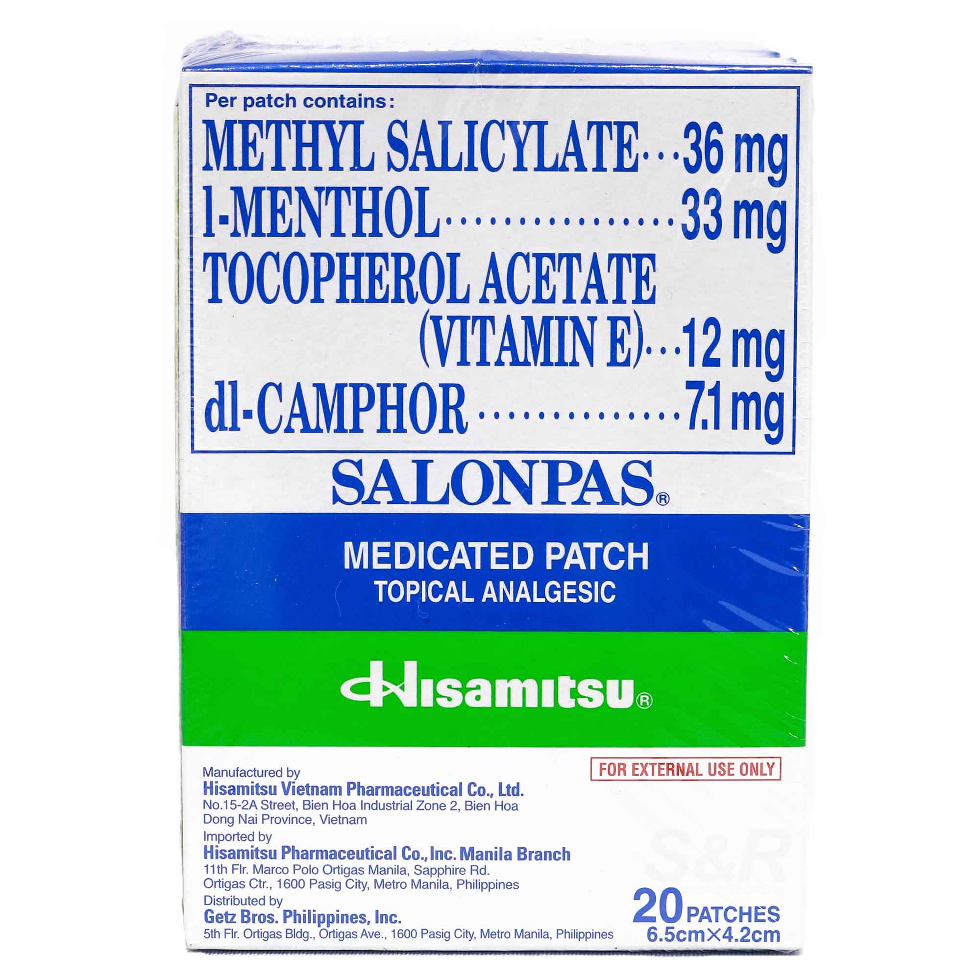 Hisamitsu Salonpas Medicated Patch 5 packs Hisamitsu Salonpas Medicated Patch 5 packs